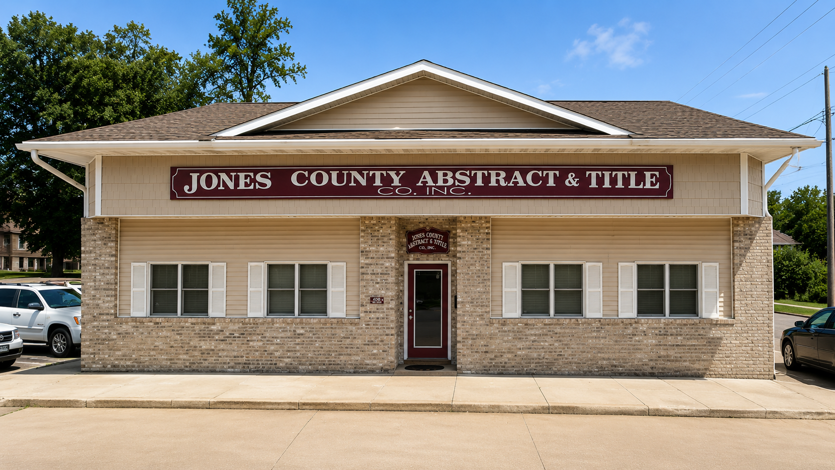 Jones County Abstract & Title office building in Anamosa, Iowa